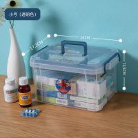 半个许仙医药箱家用小药品收纳盒家庭装宿舍学生全套应急箱便携急救箱收纳用品 透明[特大号]+药盒