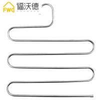 多层加厚不锈钢收纳裤架子伸缩多功能魔术裤架S型裤夹子收纳衣架 不锈钢裤架/可挂5条裤子 1