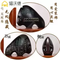 新中式陶瓷老板办公室桌面励志博古架书柜摆件装饰品小工艺品 花色劲牛一对