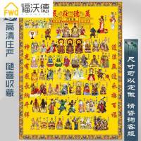 全神图 道教全神图 神仙挂画 神仙画像 仙家堂口挂画 道教神仙 150X200油画布