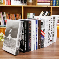 半个许仙假书摆件 简约欧式现代书柜办公室书架办公桌书房装饰书籍仿真书摄影道具假书模型厅网咖咖啡厅 英文现代随机100本