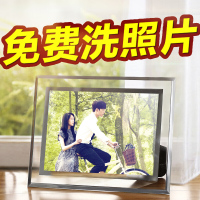 半个许仙水晶相框桌面玻璃相框透明摆台7 6 8 10寸七寸创意定制免费洗照片 水晶白色玻 10寸[买二送一,免费打印照片