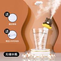 usb加湿器用静音卧室小型净化空气车载喷雾大雾量迷你车用车内办公室桌面可爱宿舍学生便携式甜甜圈香薰 [白色]大雾量+夜灯