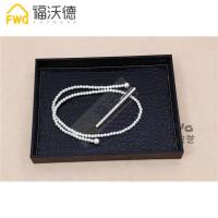 茶具茶盘茶托菜盘皮质托盘 酒店蛋糕托盘面包托盘 首饰托盘 黑色大号