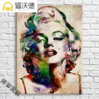 玛丽莲梦露奥黛丽赫本海报 墙壁画卧室床头画人物艺术酒吧挂画 梦露1 70*100有框画(默认黑边其它颜色可备注)