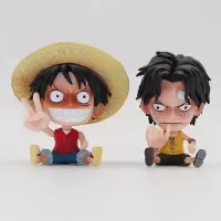 2款坐姿海贼王手办模型 路飞艾斯公仔模型 二次元桌面摆件批发 路飞艾斯
