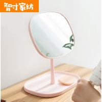 半个许仙大号带托盘旋转化妆镜宿舍台式梳妆镜梳妆台桌面化妆小镜子公主镜 粉色