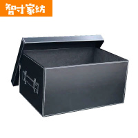 半个许仙家用整理箱储物箱衣柜衣帽间收纳盒皮革创意大号加厚卧室杂物箱 黑色A