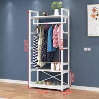 欧式衣帽架落地卧室用网红衣架出租房实木简易挂衣架铁艺衣帽间