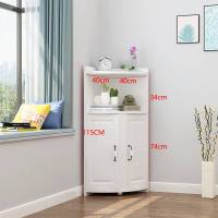 转角柜墙角柜子现代简约拐角边角三角形收纳柜客厅卧室角落置物架 暖白色60*60*200
