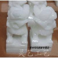 石狮子墓地一对汉白玉小狮子大理石青石狮子看家用花瓶香炉