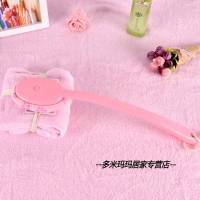 洗澡搓澡擦后背搓澡巾沐浴刷子长柄神器不求人搓泥皮强力 粉红色[长柄澡巾刷]+替换布1个