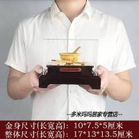 金碗绒沙金饭碗筷子摆件招财开业礼品婴儿宝宝满月周岁生日 B款大号一对.