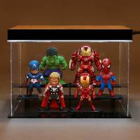漫威复仇者联盟手办钢铁侠美国队长蜘蛛侠摆件死侍绿巨人浩克玩具 13款复仇者联盟 玩偶+展示盒+灯(插电使用)