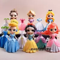 白雪公主公仔艾莎可换衣换装玩具人偶美人鱼灰姑娘摆件手办儿童 6个彩衣可换装12-14厘米