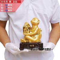 生肖猴子摆件家居摆设饰品创意可爱属相猴吉祥物招财客厅金猴装饰 大生肖猴沙金色