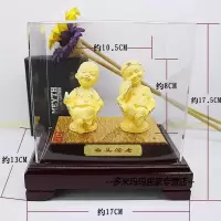 白头偕老创意摆件新婚银婚金婚结婚纪念礼品绒沙金闺蜜朋友 拍下直接发货