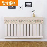 半个许仙暖气片装饰罩布艺简约防尘罩套家用老式遮挡帘防熏黑 卷草花粉色+雪纺(高约70cm)双侧预留管孔 长180*厚10