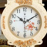 挂墙摇摆钟 欧式钟表创意挂钟时尚挂表静音客厅时钟石英钟家用 电波钟款(自动对时)-黄裂纹