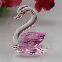珠宝柜台小摆件装饰品 人气粉色水晶小天鹅家居手机眼睛女孩礼品 粉色小天鹅摆件