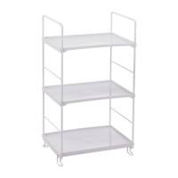 沐浴露放置架 居家家浴室铁艺置物架落地洗漱台沐浴露架子卫生间厕所多层收纳架 白色长方形