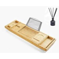 浴缸托盘 置物架伸缩浴缸架浴室泡澡架子欧式手机托盘收纳INS置物板 纯白色浴缸架+白浴枕(含皂盒)赠香薰+防滑贴片