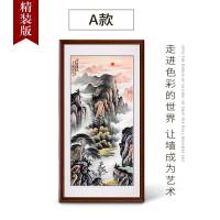 玄关装饰画紫气东来紫藤国画新中式国画纯实木画框双卡纸竖版 精装版 带框尺寸:100*200