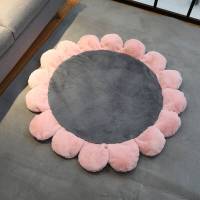 女生床上摆件可爱 北欧ins风格星星抱枕靠垫沙发装饰品可爱少女心床上卧室飘窗摆件 大号灰色地垫(直径110cm)