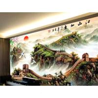 万里长城十字绣 印花十字绣满绣万里长城全绣江山如画2020新款客厅山 [丝线][新长城江山如画240*150cm]9CT