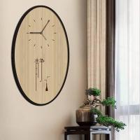 墙钟中式挂钟创意铜大气 客厅禅意时钟茶室瑜伽馆 TYZ-7040:黑色框(禅意)尺寸:70