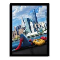 少年壁画床头卧室 漫威英雄人物蜘蛛侠电影海报装饰画儿童少年卧 AX139 53*73厘米(3cm厚)白色框单幅价格(表面