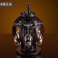 放酒架子上的摆件 家用木质葡萄酒 红酒架可放6个高脚杯倒挂架装饰架 灯笼酒架(含6个杯)