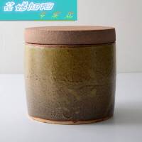陶罐茶叶罐柴窑土新中式时尚 粗陶罐 小米缸 七饼 大容量普洱茶罐大号 色调随机发出/如有要求联系客服