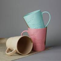 小麦秸秆漱口杯创意北欧风套装家用简约一家三口子刷牙杯淑涑口杯 如图 3个装