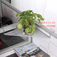 半个许仙铁艺带挂钩三角花架置物架办公桌办公室收纳挂架简约现代桌面架阳台转角架家居收纳用品 长方形单层花架4.6cm宽银色
