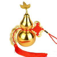 半个许仙胡芦铜葫芦摆件开口葫芦挂件家居小号 红绳款 三寸高7厘米(五帝钱)