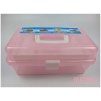 半个许仙透明素描铅笔盒子文具盒美术用品收纳盒铅笔盒美术用品画材家居收纳用品整理盒收纳盒置物盒 大号(三层)粉色