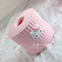 半个许仙可爱卡通KITTY猫粉色纸巾盒抽纸盒家居牙刷杯洗漱杯洗脸盆洗澡凳桶收纳箱收纳盒用品 洗澡凳桶