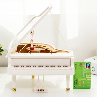 半个许仙七彩闪光钢琴音乐盒八音盒摆件创意旋转跳舞小女孩生日送朋友 大号礼品包装