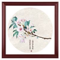 中式方形实木相框挂墙33 38 50软卡宣纸硬卡字画书画装裱画框定制 8341-咖啡色 放70*70cm