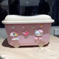 卡通特大号儿童玩具收纳箱塑料零食收纳盒宝宝衣物整理箱储物箱子 粉色kt 特大号