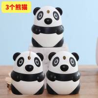 可爱个性创意卡通熊猫牙签筒自动按压式牙签盒子家用客厅餐厅便携