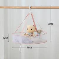 晒衣篮晾衣网晾毛衣防变形网兜衣物平铺袋衣服晾晒神器衣架晒衣盘 大号双层粉色