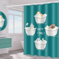 浴室隔断帘防水布帘卫生间浴帘套装免打孔洗澡沐浴帘窗帘挂帘帘