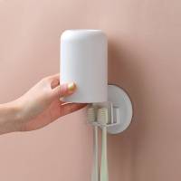 牙刷架子免打孔壁挂式卫生间漱口杯套装置物架刷牙杯 纯白(牙刷收纳架+洗漱杯)