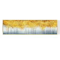 主卧室装饰画横幅新中式轻奢客厅背景墙壁画酒店房 1DL29(玉树琼枝) 50*150CM摩登黑框铝合金晶瓷画(镜面效果)