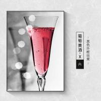 饭厅装饰画墙面客厅轻奢酒杯壁画现代简约玄关走廊过道挂画 葡萄美酒-X 80*120cm铝合金画框+油画布+有机玻璃金色外