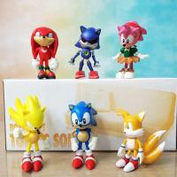 克音速小子 Sonic超音鼠玩具公仔生日蛋糕摆件 超音鼠6款一套