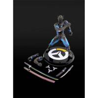 创意独特 守望先锋 动漫二次元黑百合人偶黑色 白色源氏白虎 玩偶摆件 可换手黑色源氏