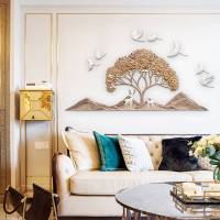墙面壁画现代简约 个性背景墙房间装饰品3d立体浮创意墙上装饰 春风十里DIY (金)